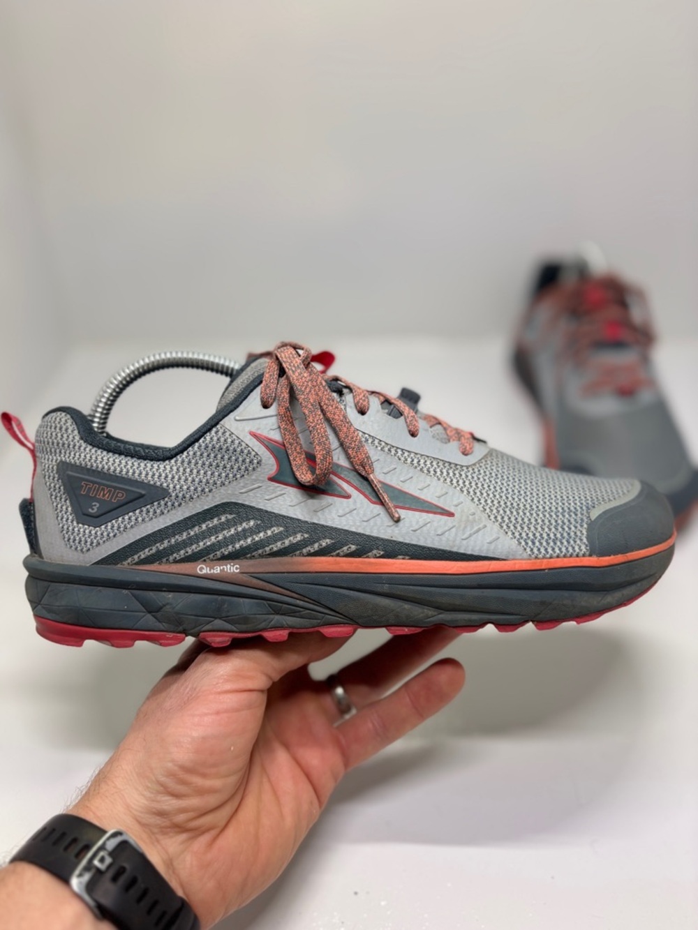Altra Lone Peak Trail Running Shoes Women’s 9.5 Gray Orange Zero Drop Hiking Com - Picture 11 of 13